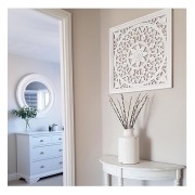 Smaller Off White Carved Wall Panel